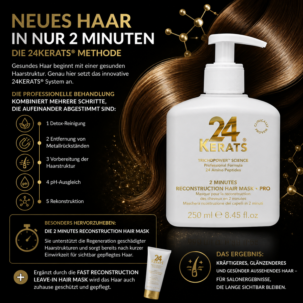Neues Haar in nur 2 Minuten – Die 24KERATS® Methode