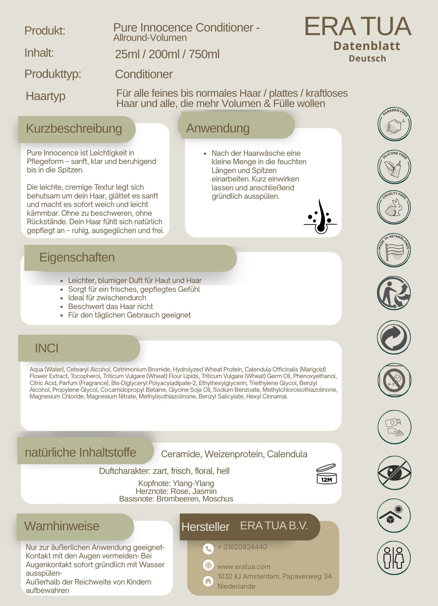 "Era Tua"  Pure Innocence Conditioner
